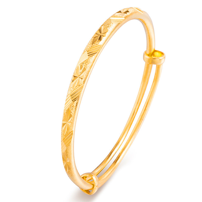 Wholesale Brass Gold Plated Gypsophila Push Pull Round Terrier Bracelet